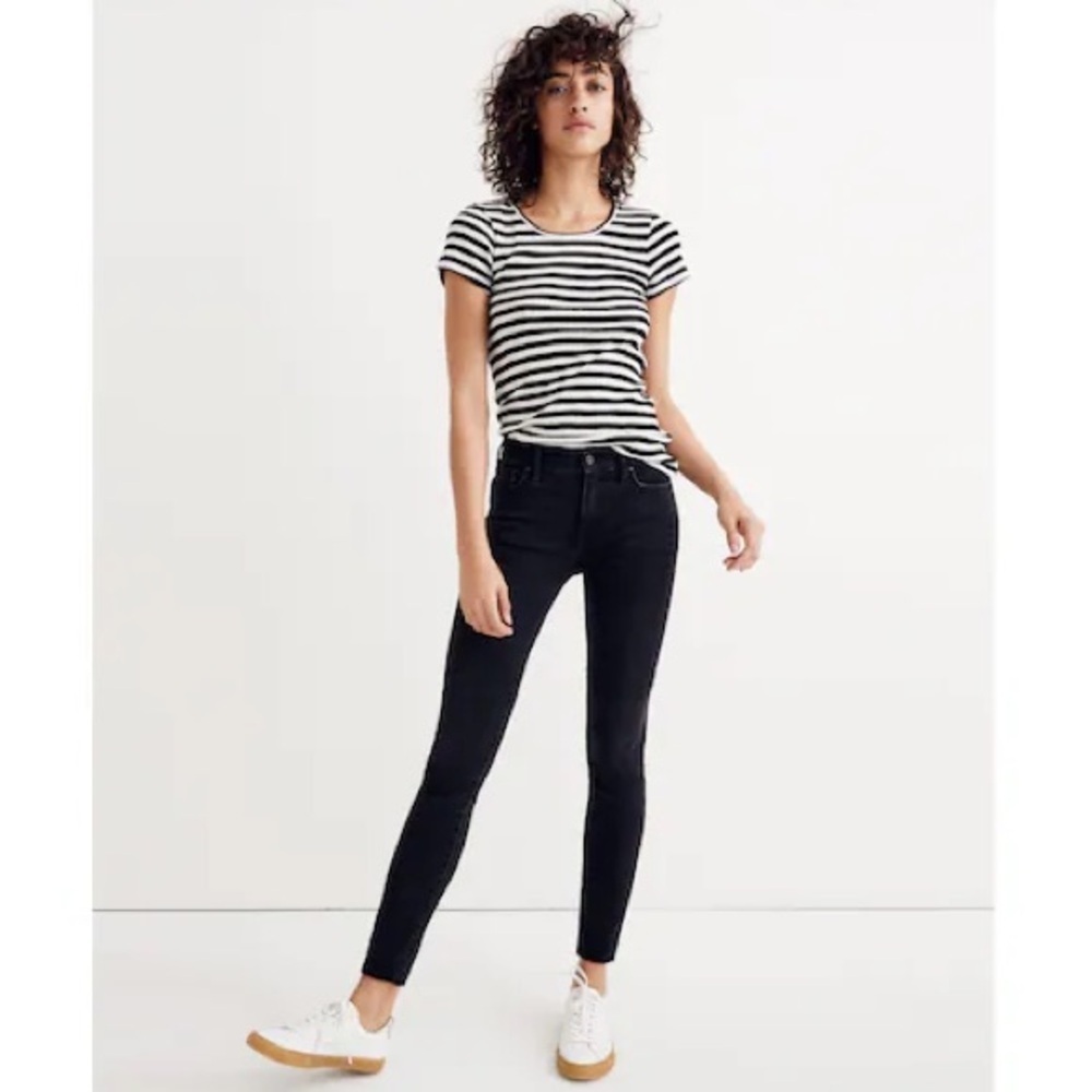 MADEWELL 9" High-Rise Skinny Jeans Black Wash Lunar Classic Denim 29 90’s Crop